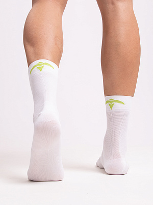 Спортивные носки ECSI средние унисекс с логотипом / Белый