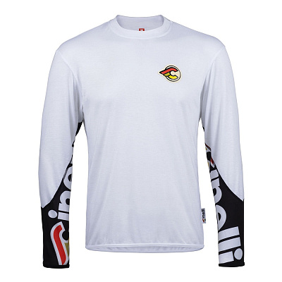 Гравийный/МТБ лонгслив джерси Cinelli Gravel Tech Tee LS / Белый-Черный