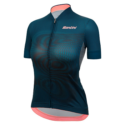 Веломайка женская Santini Delta Vortex Women's SS Cycling Jersey / Зеленый-Розовый