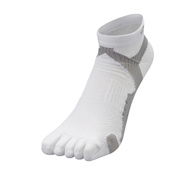 Беговые носки с поддержкой Phiten Metax с раздельными пальцами / Белый-Серый