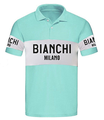 Поло Santini Bianchi Milano Retro Polo / Целесте