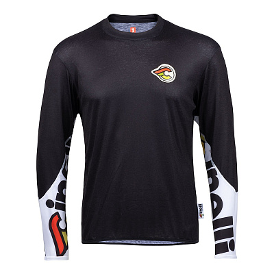 Гравийный/МТБ лонгслив джерси Cinelli Gravel Tech Tee LS / Черный-Белый