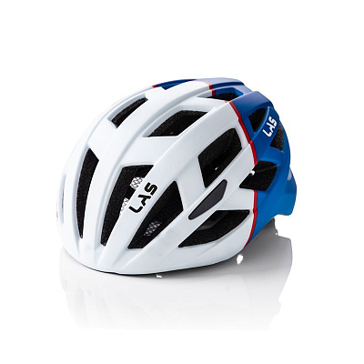 Велосипедный шлем LAS ENIGMA L-XL, белый матовый с синим