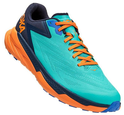 Беговые кроссовки мужские HOKA One One Zinal / Голубой-Оранжевый