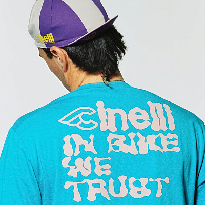 Футболка Cinelli T-Shirt In-Bike-We-Trust / Голубой