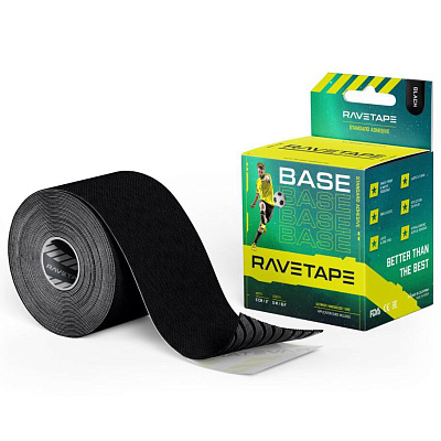 Кинезиотейп RaveTape BASE 5×5 / Черный