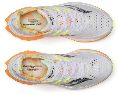 Беговые кроссовки мужские Saucony Endorphin Speed 4 / Белый-Оранжевый