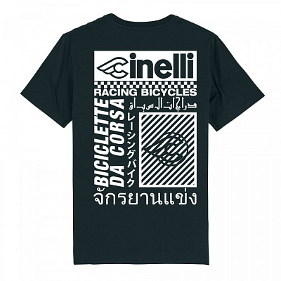 Футболка Cinelli T-Shirt Racing Bicycles / Черный-Белый