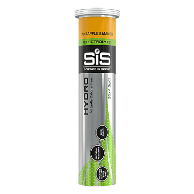 ***Напиток изотонический SiS Hydro в растворимых таблетках, вкус Ананас-Манго, 20 таблеток в тубе
