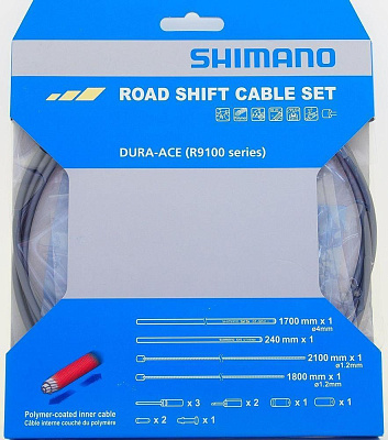 Трос и Оплетка переключения Shimano Dura-Ace R9100 Road Shift Cable Set 2100/1800mm / Серый