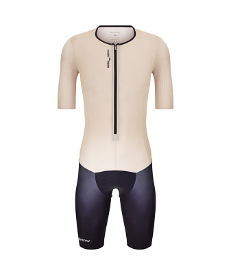 Трисьют с коротким рукавом Santini Viper Trisuit / Бежевый-Черный