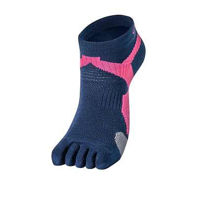 Беговые носки с поддержкой Phiten Metax с раздельными пальцами / Синий-Розовый