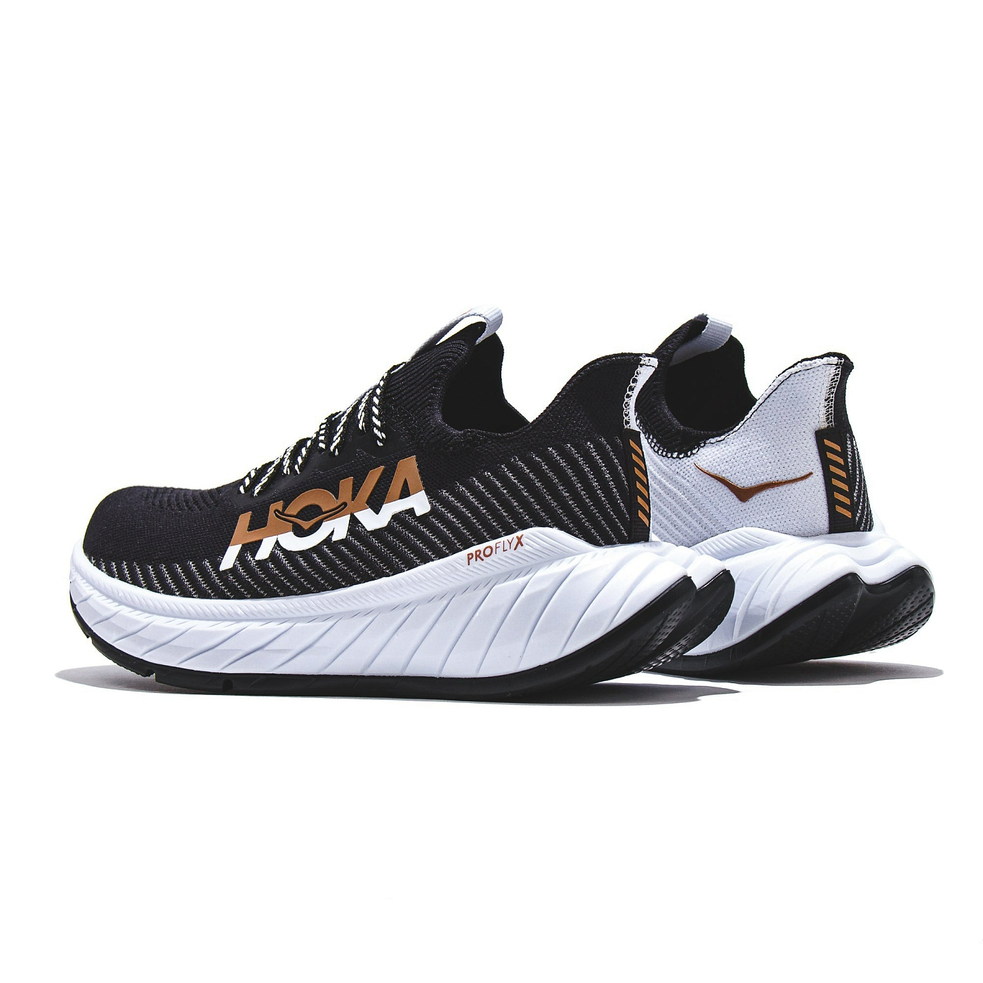 Беговые кроссовки женские HOKA One One Carbon X 3 / Черный-Золотой