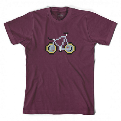 Футболка Cinelli T-Shirt Park - Pixel Bike / Бордовый