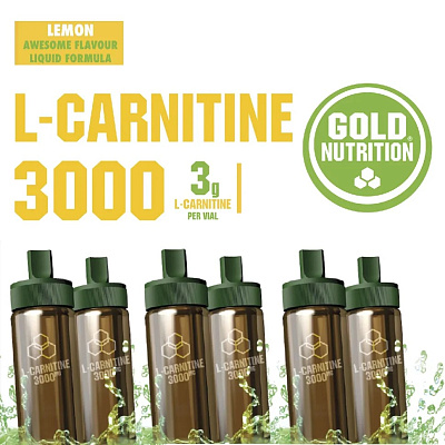 Питьевая ампула Gold Nutrition L-Carnitine 3000мг Лимон 10гр