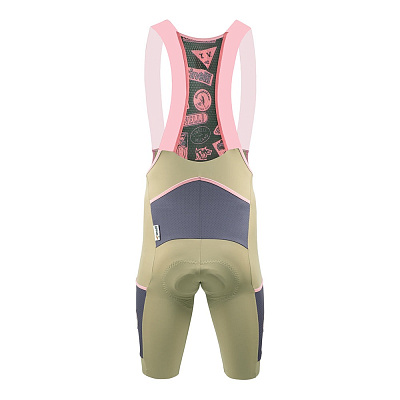 Гравийные/МТБ велошорты с карго карманами Cinelli Gravel Bib Short / Золотой-Розовый