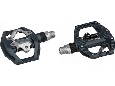 Педали контактные МТБ с платформой Shimano Pedal PD-EH500 / SPD / Шипы SM-SH56 / Черный