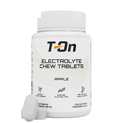 Жевательные Солевые таблетки T-ON ELECTROLYTE СHEW TABLETS / 60шт / Яблоко