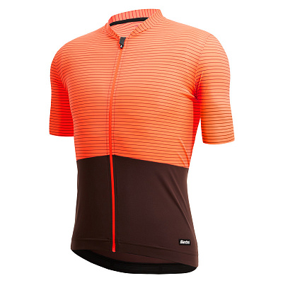 Веломайка Santini Colore Riga SS Cycling Jersey / Оранжевый-Бордовый