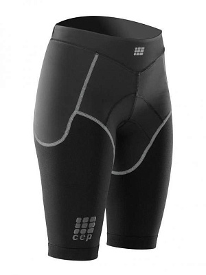 Женские компрессионные стартовые шорты для триатлона CEP Tri Shorts / Черный