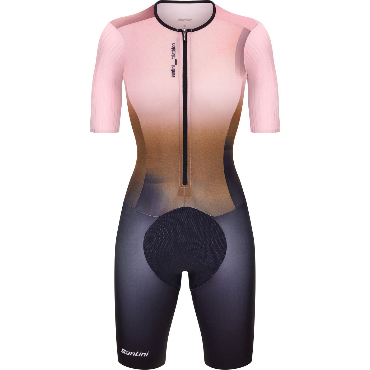 Трисьют с коротким рукавом женский Santini Viper Women's Trisuit / Черный-Розовый