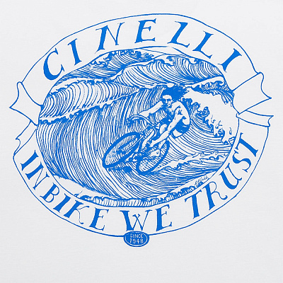 Футболка Cinelli T-Shirt Gerry Wedd Cyclist Surfer / Белый