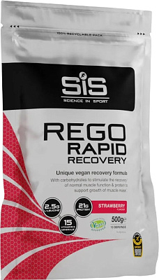 SiS Rego Rapid Recovery углеводно-белковый в порошке вкус Клубника, 500гр. в пакете