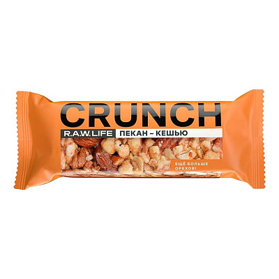 Батончик ореховый R.A.W. LIFE Crunch Bar / Пекан - Кешью