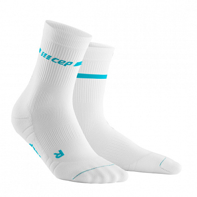 Мужские спортивные компрессионные носки CEP Short Socks 3.0 / Белый-Голубой