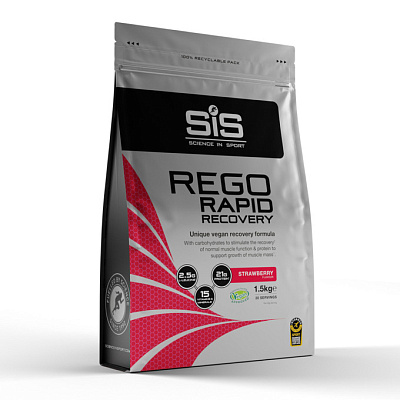 SiS Rego Rapid Recovery углеводно-белковый в порошке, вкус Клубника, 1.5 кг в пакете