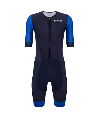 Трисьют с коротким рукавом Santini Leaf Trisuit / Синий