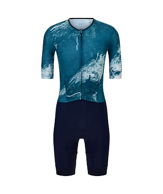 Трисьют с коротким рукавом Santini  Leaf Motion SS Trisuit / Зеленый
