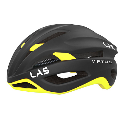 Велосипедный шлем LAS VIRTUS L-XL, чёрный матовый с ярко-жёлтым