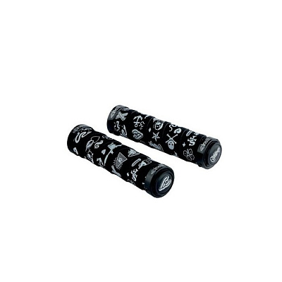 Велогрипсы Cinelli Grips Mike Giant - Art Design / Белый-Черный