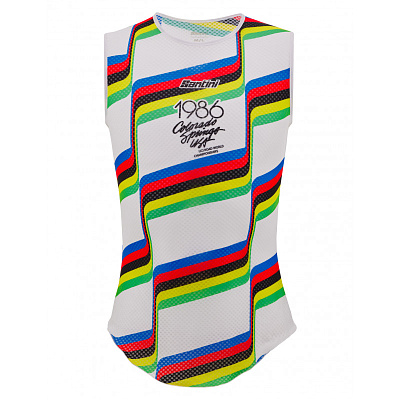 Термомайка без рукавов Santini Colorado Springs 1986 - UCI NS Baselayer / Белый