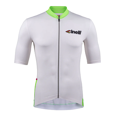 Велосипедная джерси Cinelli Tempo Jersey / Белый-Салатовый