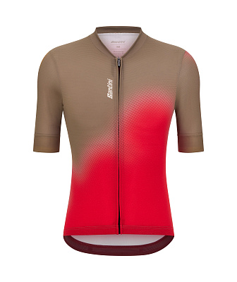 Веломайка Santini Spot Cycling Jersey / Бежевый-Красный