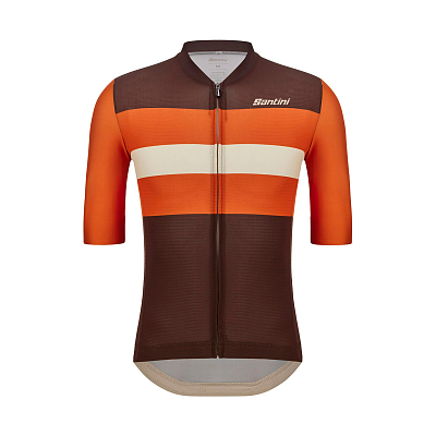 Веломайка Santini Bengal Unisex Cycling Jersey / Оранжевый-Коричневый