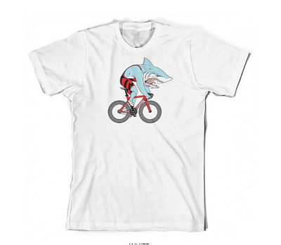 Футболка Cinelli T-Shirt Sam Turner - Shark / Белый