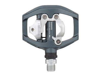 Педали контактные МТБ с платформой Shimano Pedal PD-EH500 / SPD / Шипы SM-SH56 / Черный