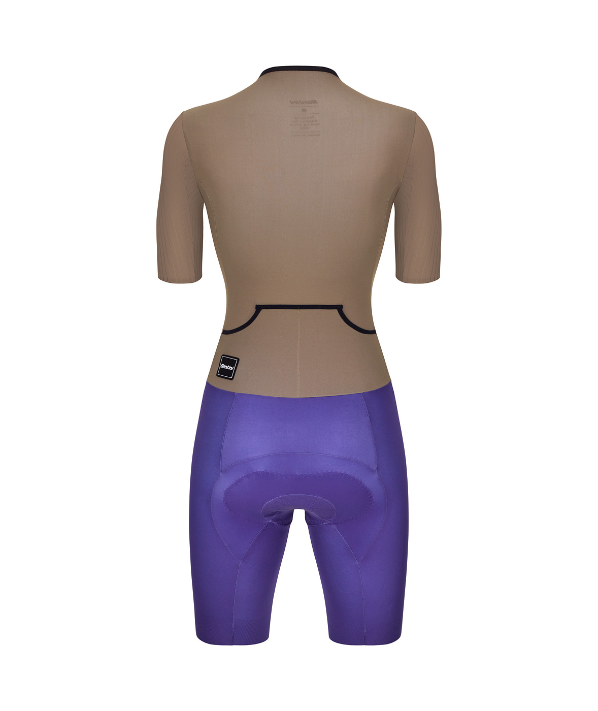 Трисьют с коротким рукавом женский Santini Viper Women's Trisuit / Коричневый-Фиолетовый