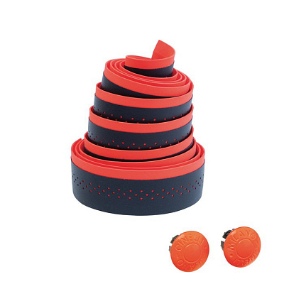 Обмотка руля Cinelli Tape Fluo Неоновый с флуоресцентными заглушками / Черный-Оранжевый