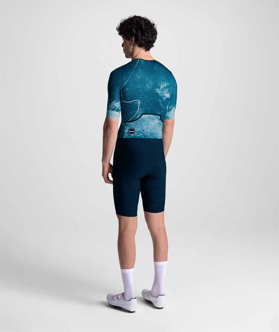 Трисьют с коротким рукавом Santini  Leaf Motion SS Trisuit / Зеленый