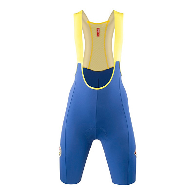 Велошорты женские Cinelli Tempo Wmn Bib Short / Синий-Желтый