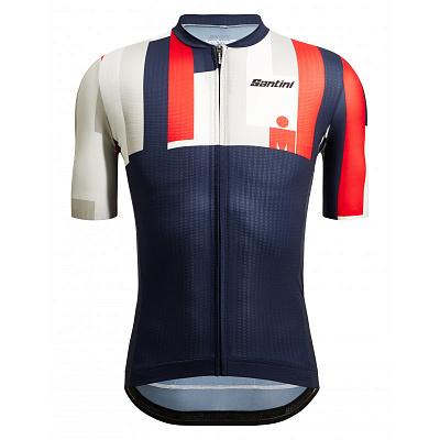 Веломайка Santini Aahonoui - Ironman SS Cycling Jersey / Синий-Красный