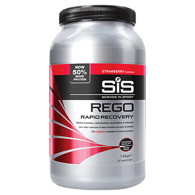 Напиток восстановительный SiS Rego Rapid Recovery углеводно-белковый в порошке, вкус Клубника, 1,6кг