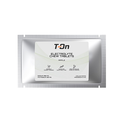 Жевательные Солевые таблетки T-ON ELECTROLYTE СHEW TABLETS / 10шт / Яблоко