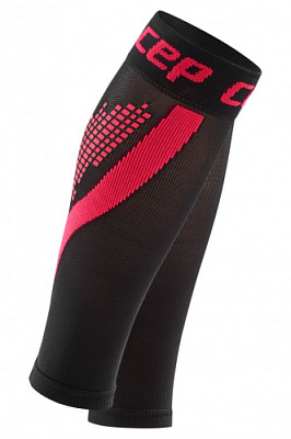 Женские спортивные компрессионные гетры CEP Calf Sleeves / Черный-Розовый