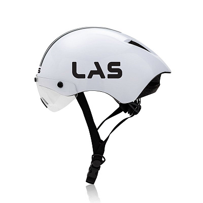 Велосипедный шлем аэро с визором LAS TT Crono Белый с черным (215)