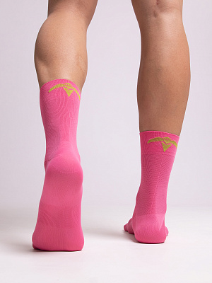 Спортивные носки ECSI средние унисекс с логотипом / Розовый